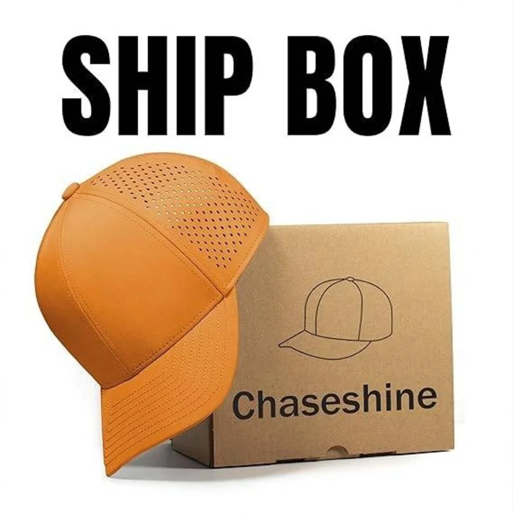 Chaseshine Performance Snapback Hat Orange Perforated‎ Golf Running Baseball Cap